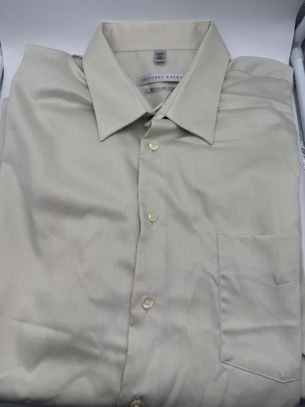Geoffrey Beene Men's Wrinkle Free Regular Fit Long Sleeve Dress Shirt, Size 17 1